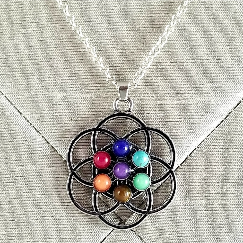 Seed of Life Gemstone Necklace